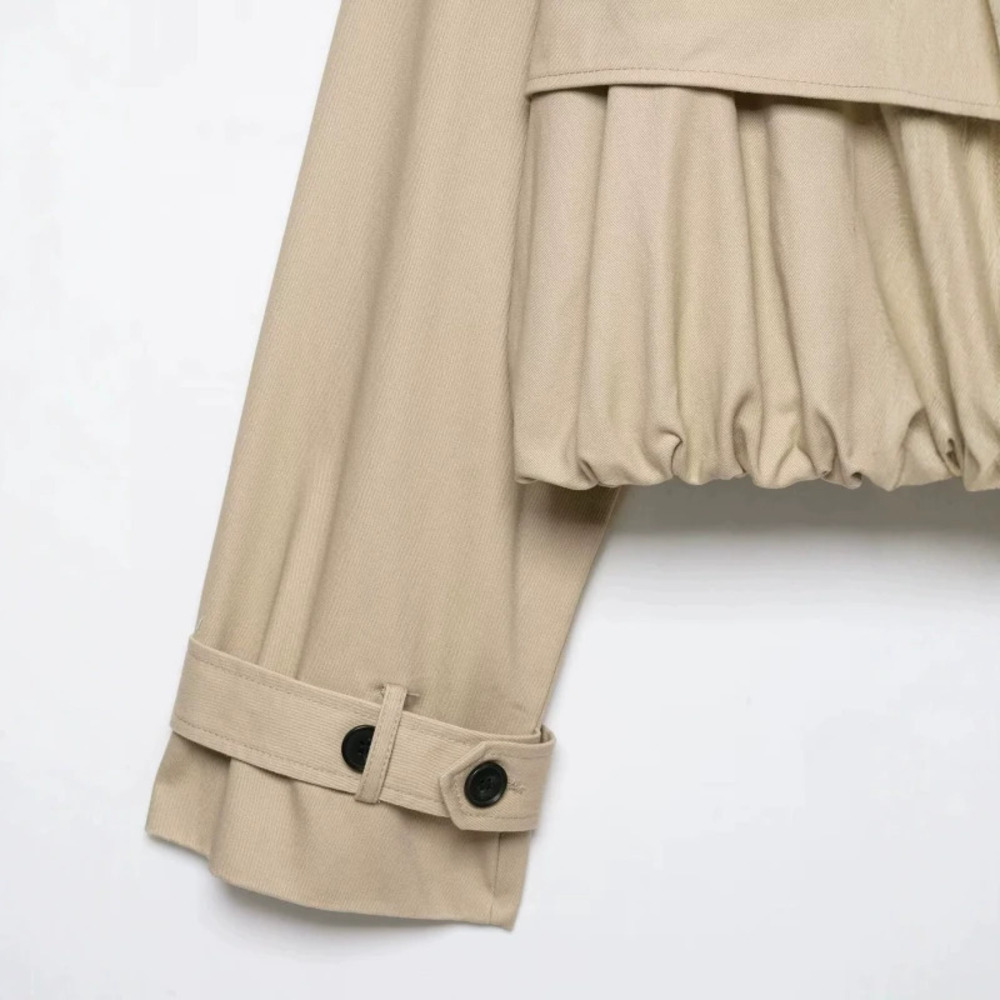 ZARA Fashionable Versatile Commuter Puffy Short Trench Coat